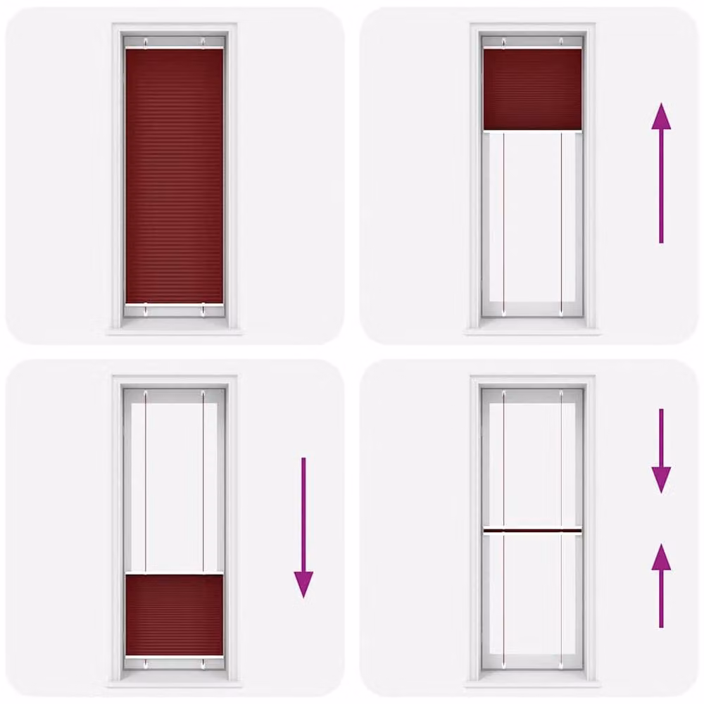 Berkfield Home Single Pleat Polyester Blind in Bordeaux Red, W: 70 cm, H: 200 cm – 4