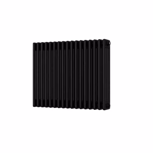UK Radiators Alpha Black 4 Column Traditional Cast-Iron Style Steel Radiator with Feet, H: 60 cm, W: 76.8 cm – 2