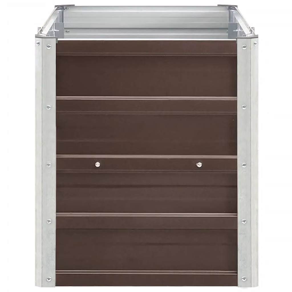 Berkfield Home Garden Brown Galvanised Steel Raised Bed W: 240 cm, D: 40 cm, H: 45 cm – 3