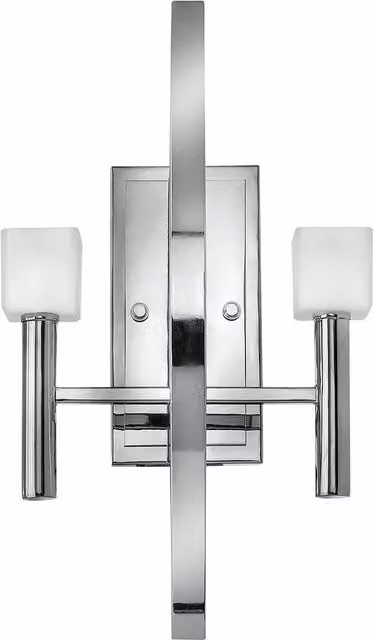 Netlighting Hinkley Fredrick Ramond Mondo 2 Light Wall Light in Polished Chrome and Grey – 1