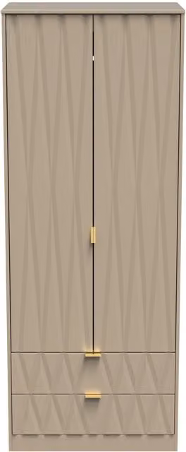 Ready Assembled 2 U Dallas 2 Door 2 Drawer Wardrobe in Light Brown – 1