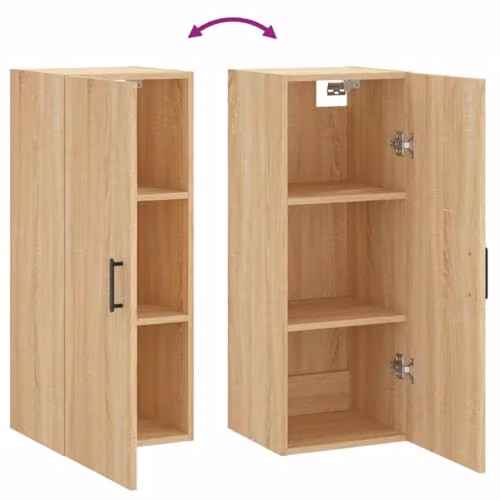 vidaXL Modern Wall Mounted Cabinet in Brown, W/D/H: 34.5 x 34.0 x 90.0 cm – 3