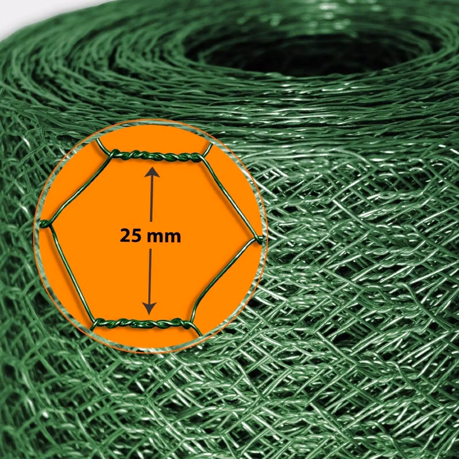 Simpa Green PVC Coated Steel Wire Mesh Fencing Roll, H: 0.6 m x L: 25 m – 4