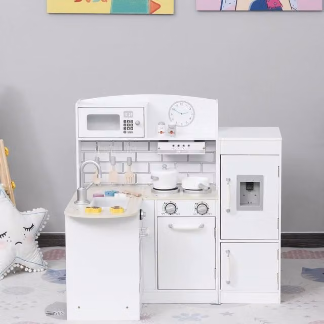 Chilli Seating Everyday Kids Play Kitchen with Drinking Fountain in White