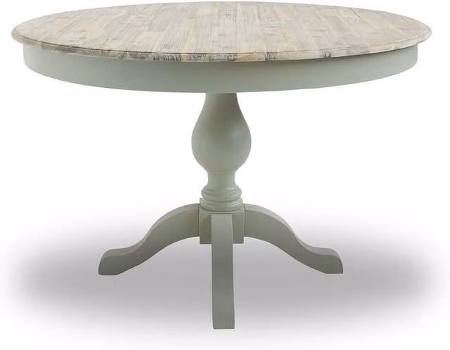 Statement Furniture Florence Large Pedestal Round Dining Table in Light Green, Diameter: 120 cm, Height: 78 cm