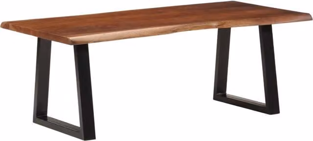 Berkfield Home Honey Brown Acacia Solid Wood Coffee Table with Live Edge, W/D/H: 110 x 55 x 40 cm – 1
