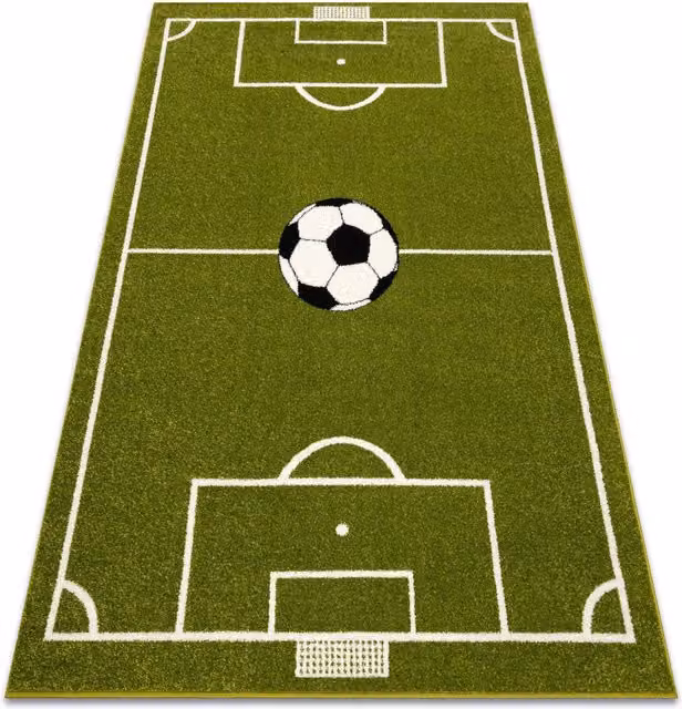 RugsX Boisko Kids Motif Rug in Green, W: 100 cm, L: 160 cm