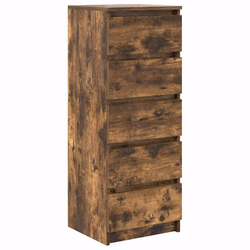 Berkfield Home Smoked Oak Sideboard with Drawers in Brown, W/D/H: 37.5 x 35 x 99 cm – 2