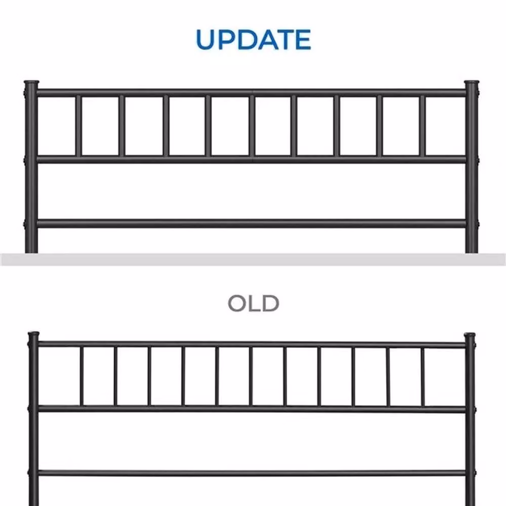 NESTLUNE Double Metal Bed Frame in Black, W/D/H: 140 x 200 cm – 2