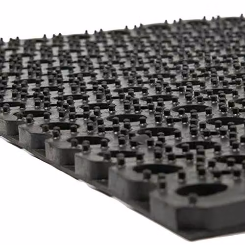 Nicola Spring Heavy Duty Rubber Door Mat Set of 2, Black, W: 80 cm, D: 60 cm – 4