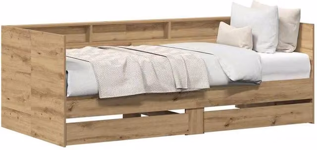 Berkfield Home Artisan Oak Daybed with Drawers in Beige and Brown, W/D/H: 190 x 90 x 73 cm – 1
