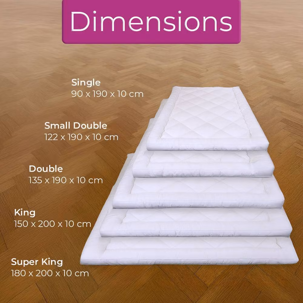 Neo Luxury White Breathable Polyester Mattress Topper, Depth: 10 cm, Single – 3