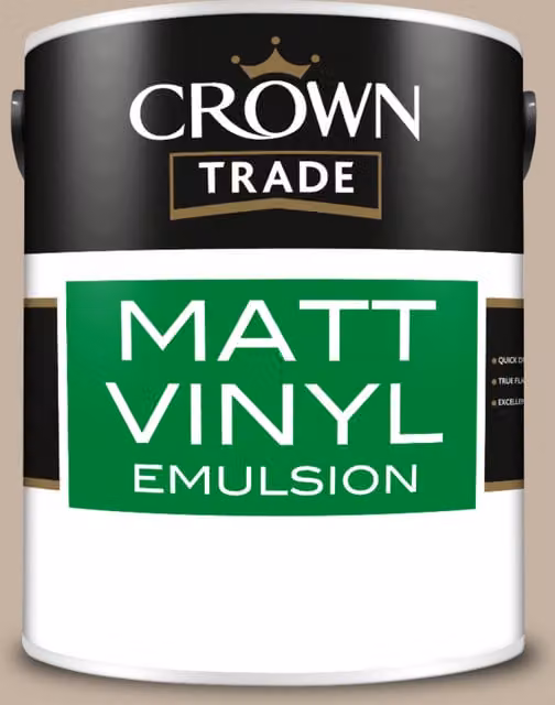 Crown Trade Vinyl Matt Dispersion Paint in Taupe Grey, 5 l