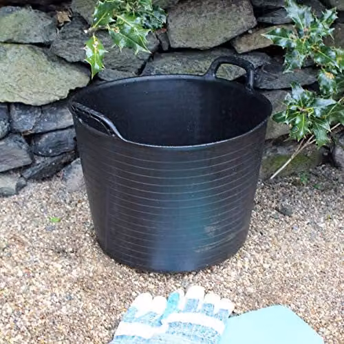 Kingfisher TUBB42 Black and Transparent 42L Plastic Tub, W/D/H: 39 x 39 x 48 cm