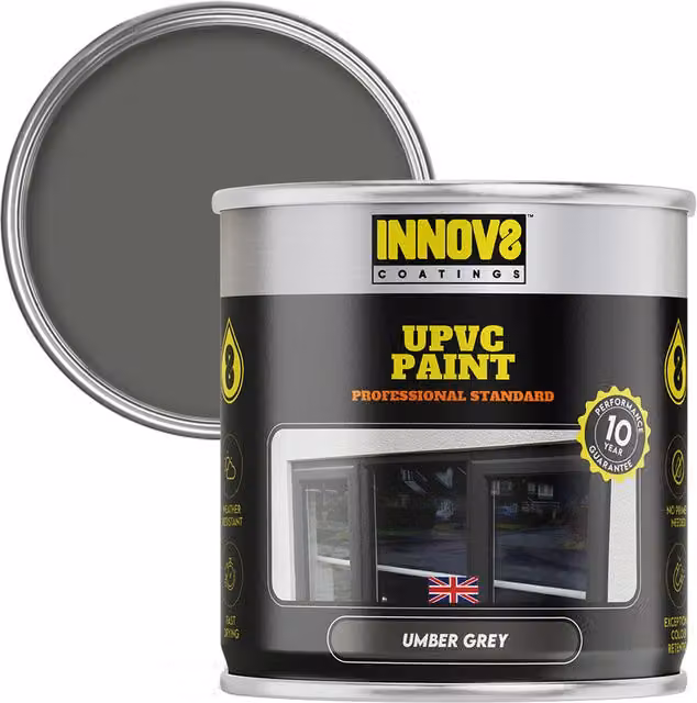 Innov8 Coatings Grey Satin Finish uPVC Paint for Doors and Windows, 750ml