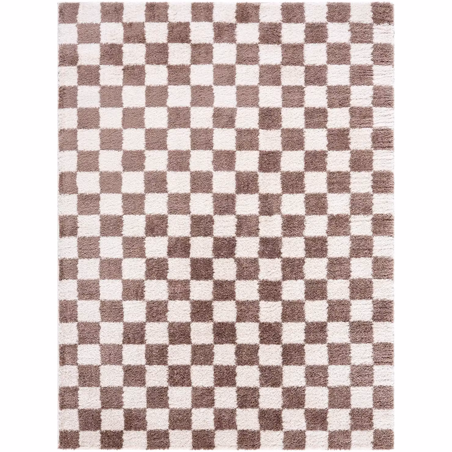 Livabliss Fossay Checkered Shag Washable Rug in Dark Brown, W: 140 cm, L: 200 cm – 2