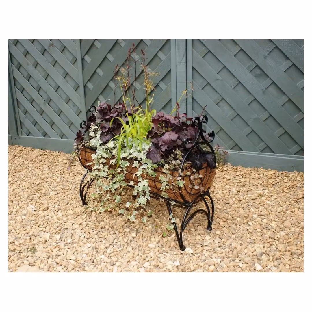 Poppyforge Regal 600 Steel Planter, Black, W: 60 cm, D: 30 cm, H: 76 cm – 2