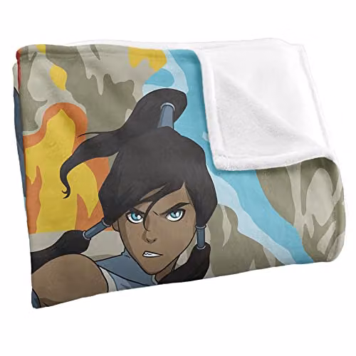 Logovision Nickelodeon Legend of Korra Avatar Super Soft Fleece Throw Blanket in White, W/D/H: 152 x 127 cm – 2