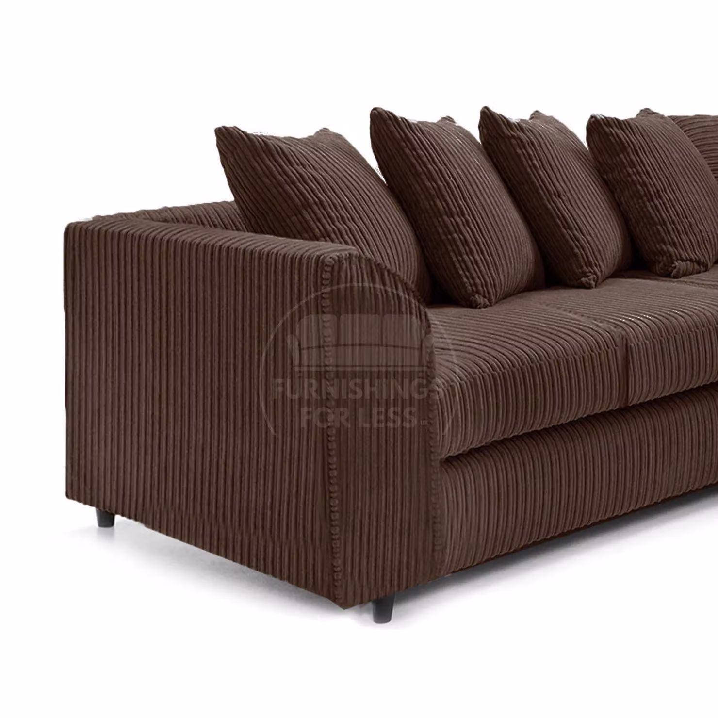 Furnishings For Less UK Luxor 4 Seater Jumbo Cord Corner Sofa, Right Hand Facing, Chocolate Brown – 5