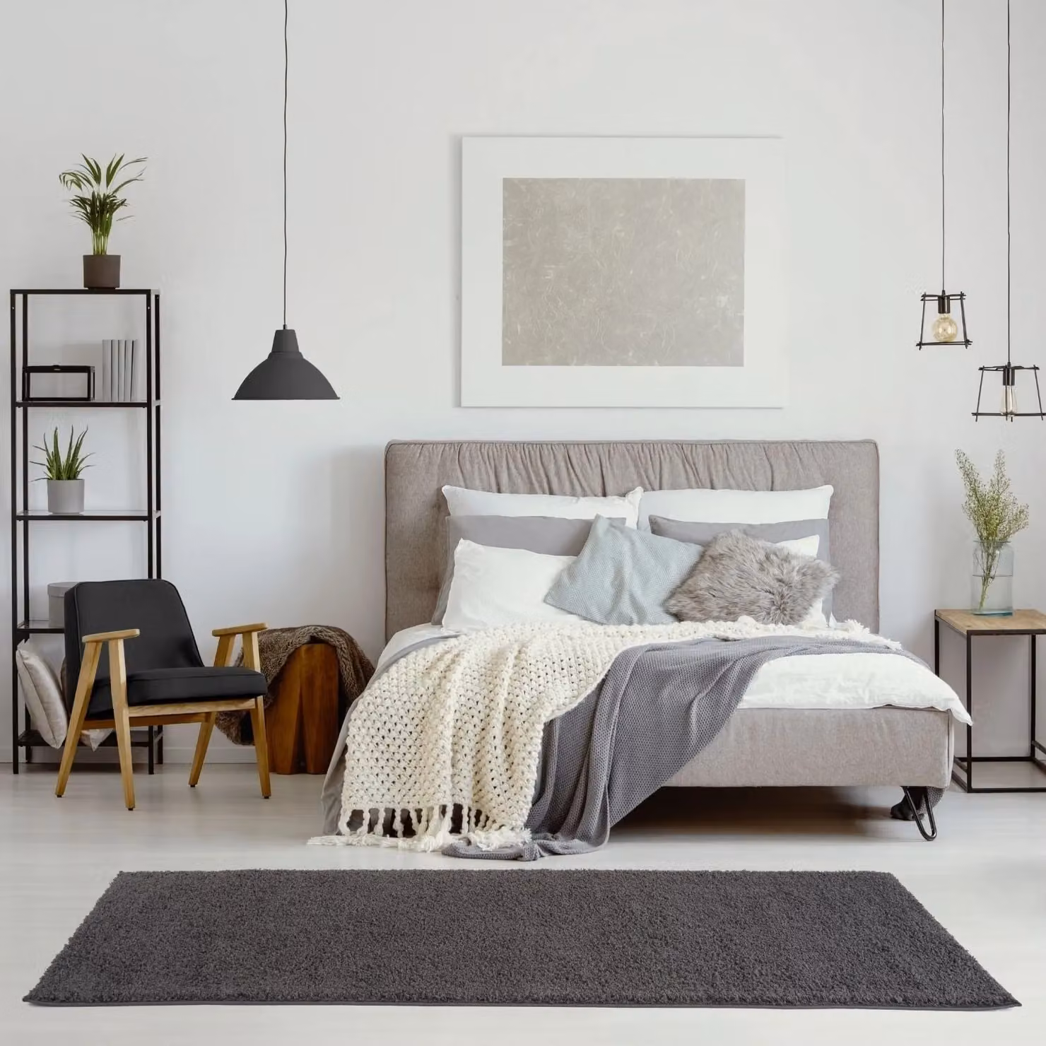 THE RUGS Soft Plain High Pile Shaggy Rug, Dark Grey, W: 110 cm, D: 60 cm – 6