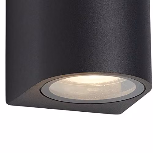 CGC Lighting Black Curved Up and Down Outdoor Wall Light with Transparent Glass – 5