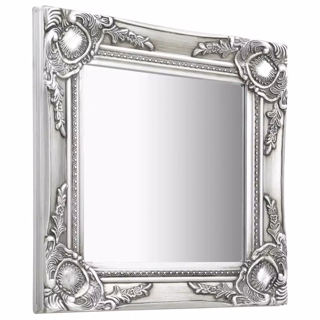Berkfield Home Antique Baroque Style Square Wall Mirror, Silver, W/H: 40 x 40 cm – 2