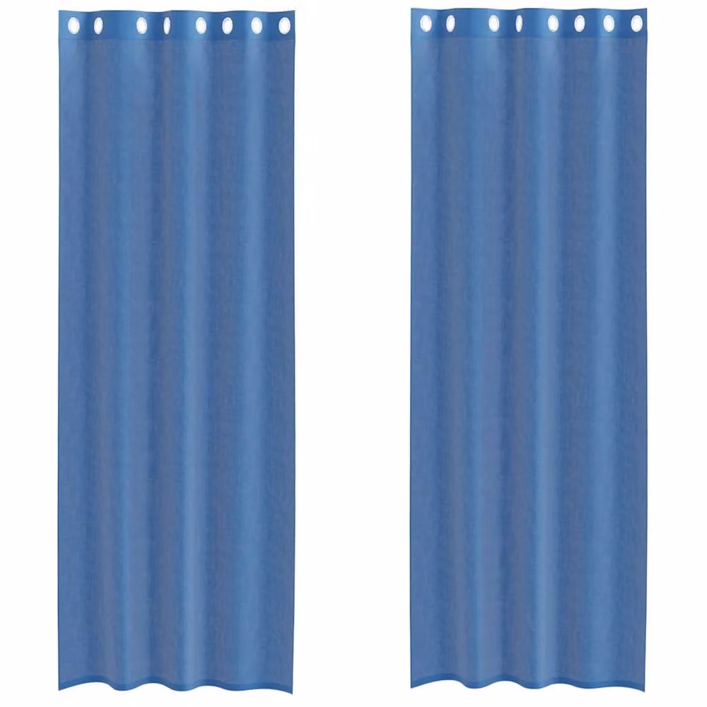 Berkfield Home Royal Blue Voile Fabric Panel Curtains with Eyelets, 2 Pack, W: 140 cm, H: 260 cm – 2