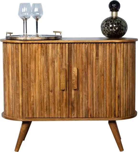 Elm Home And Garden 2 Door Solid Mango Wood Sideboard Buffet in Brown