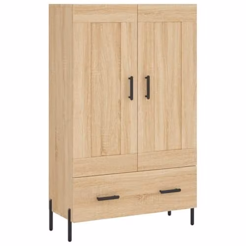 vidaXL Modern Highboard in Brown Sonoma Oak, W/D/H: 69.5 x 31 x 115 cm – 1
