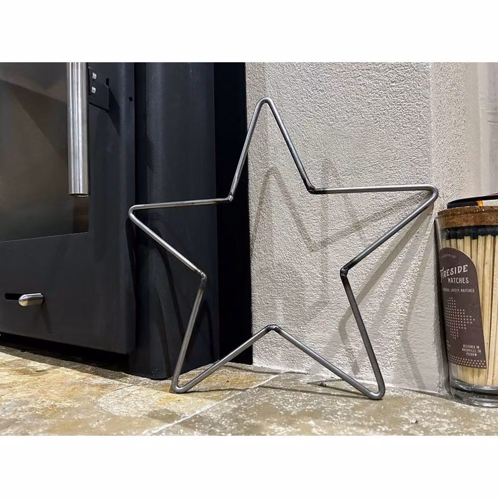 Poppyforge Geometric Metal Star Garden Wall Art, Grey, H 30 cm x W 30 cm – 2