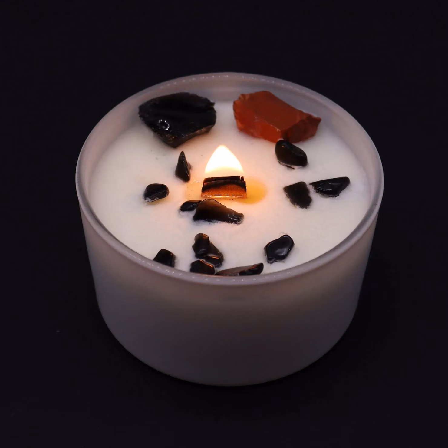 KDMD Root Chakra Crystal Candle in Red and Black – 2