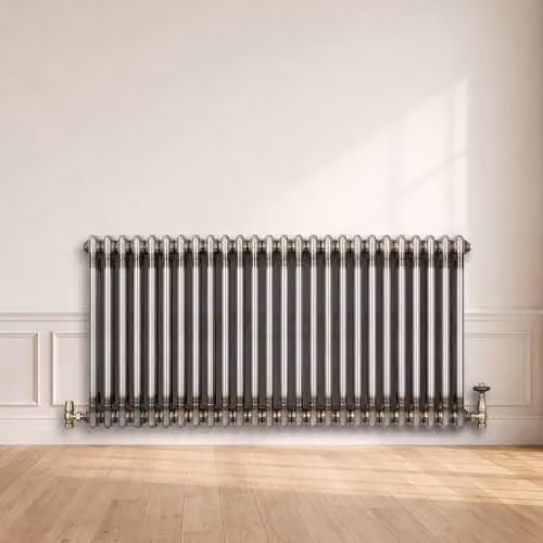 Monster Shop Traditional 2 Column Carbon Steel Radiator in Grey/Silver, W/H: 119 x 60 cm – 3