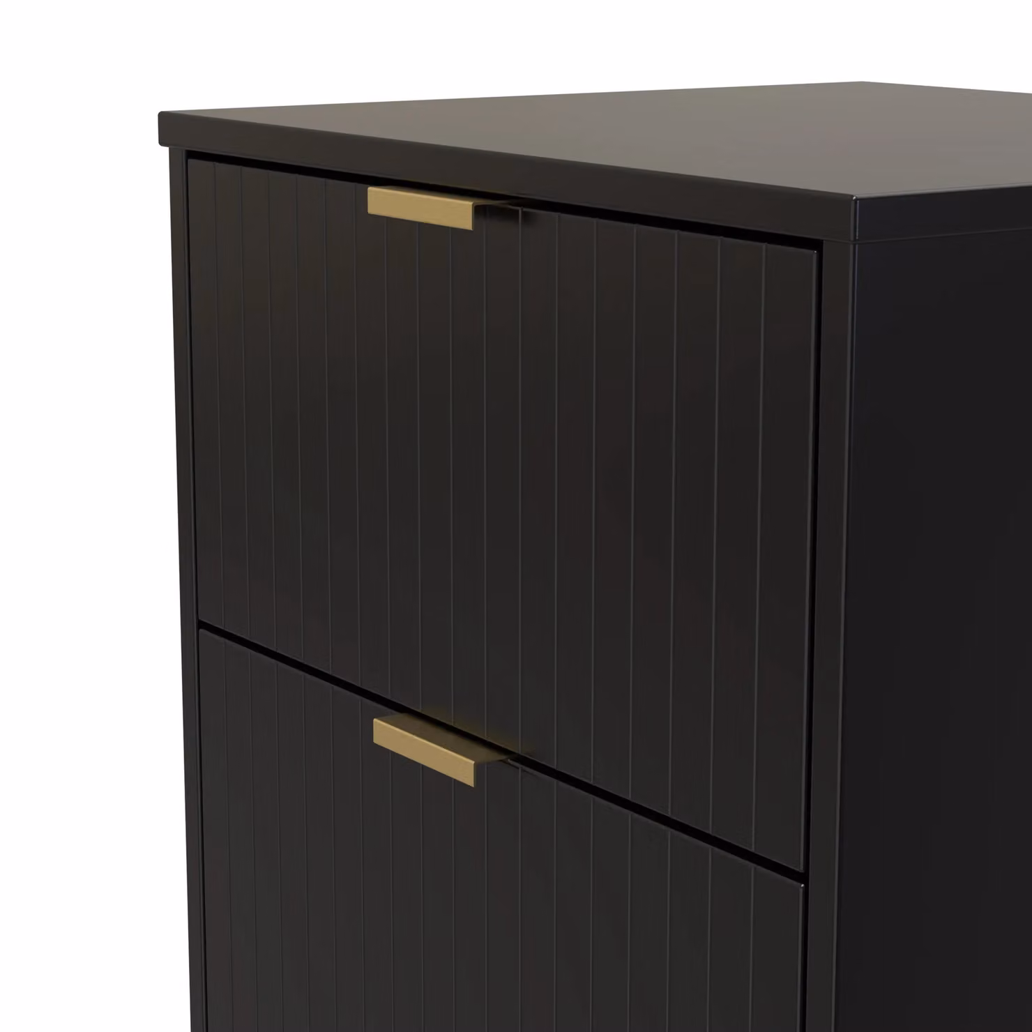 Ready Assembled 2 U Denver 3 Drawer Bedside Cabinet in True Black – 3