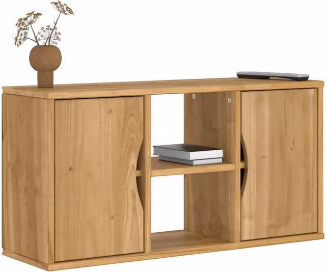 Berkfield Home ODDA TV Cabinet in Brown Solid Pine Wood W/D/H: 79 x 24 x 40 cm