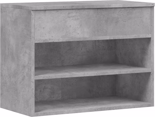 Berkfield Home Shoe Bench in Concrete Grey, W/D/H: 60 x 30 x 45 cm