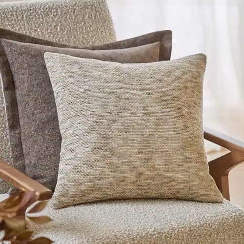 Yard Malvern Square Chenille Cushion in Beige and Grey, W/D/H: 45 x 45 x 45 cm – 3