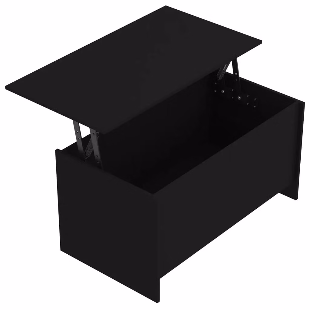 Berkfield Home Modern Black Rectangular Coffee Table with Lift Mechanism, W/D/H: 102 x 55.5 x 52.5 cm – 4