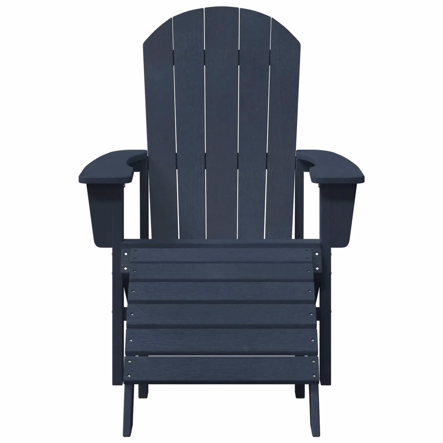 Berkfield Home Adirondack Chair with Footrest in Navy Blue HDPE – 3