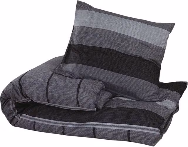 Berkfield Home Elegant Cotton Duvet Cover and Pillowcase Set, Grey, W/D/H: 140 x 200 cm – 1
