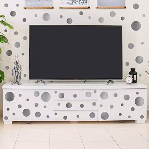 WALPLUS Silver Metallic Dotted Wall Stickers for Kids Room and Nursery Decor – 4