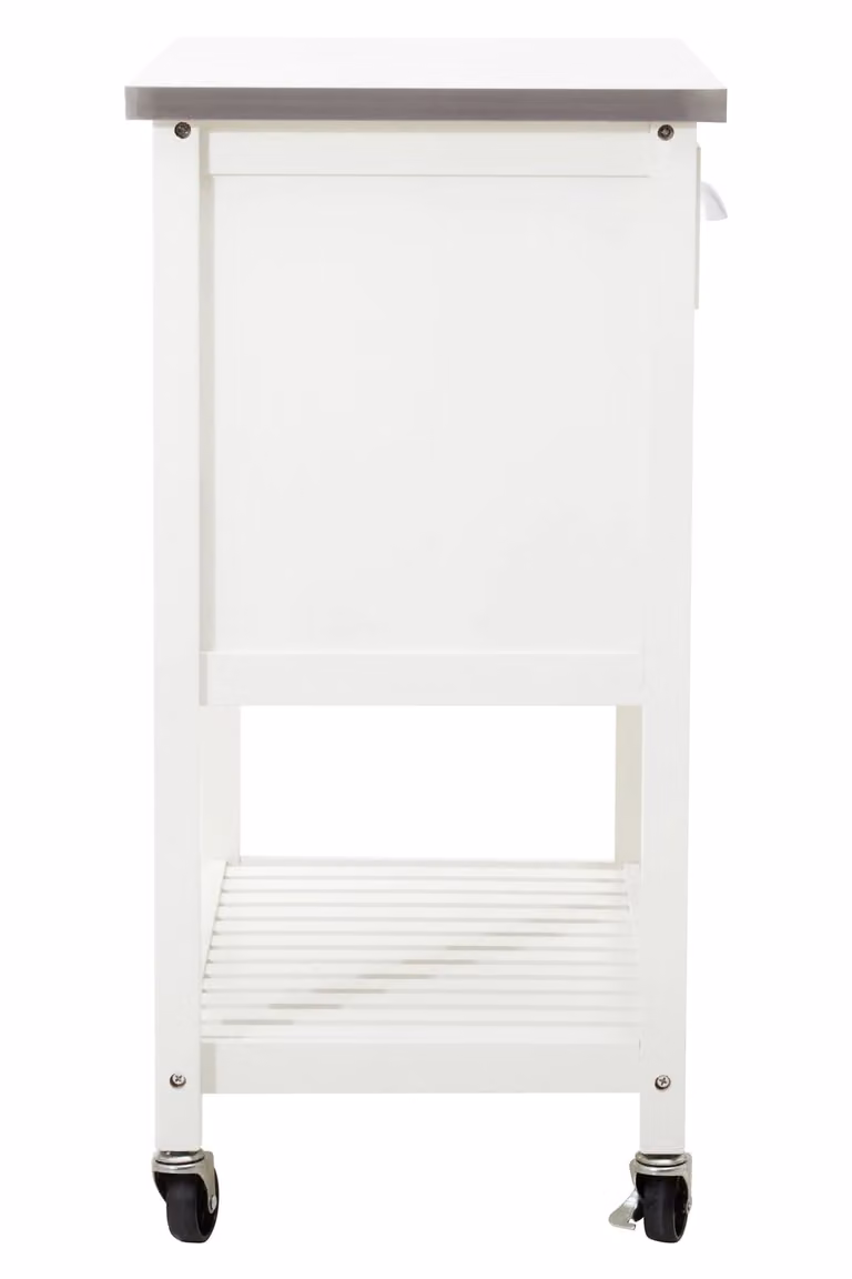 Orsina Compact Modern Kitchen Trolley in Grey and White, W/D/H: 86.0 x 46.0 x 91.0 cm