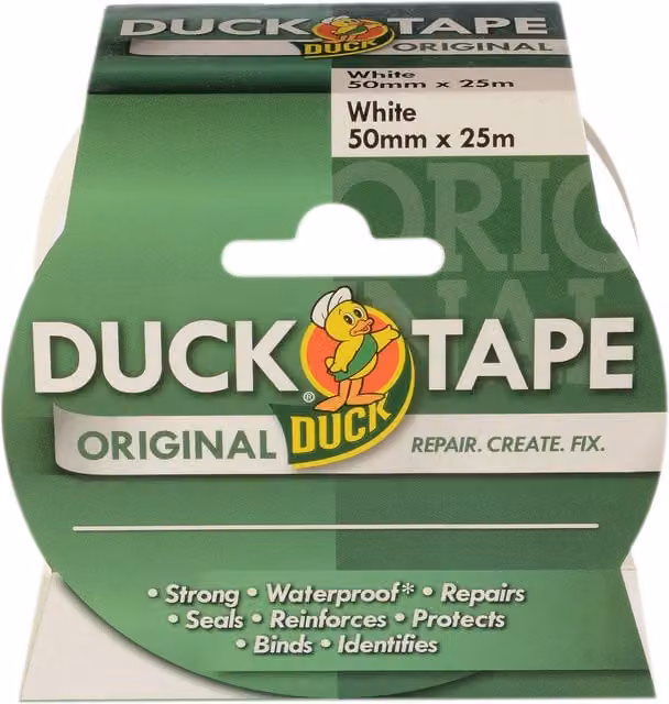 Duck Tape Original White Cloth Duct Tape, W: 50 mm, L: 25 m – 1
