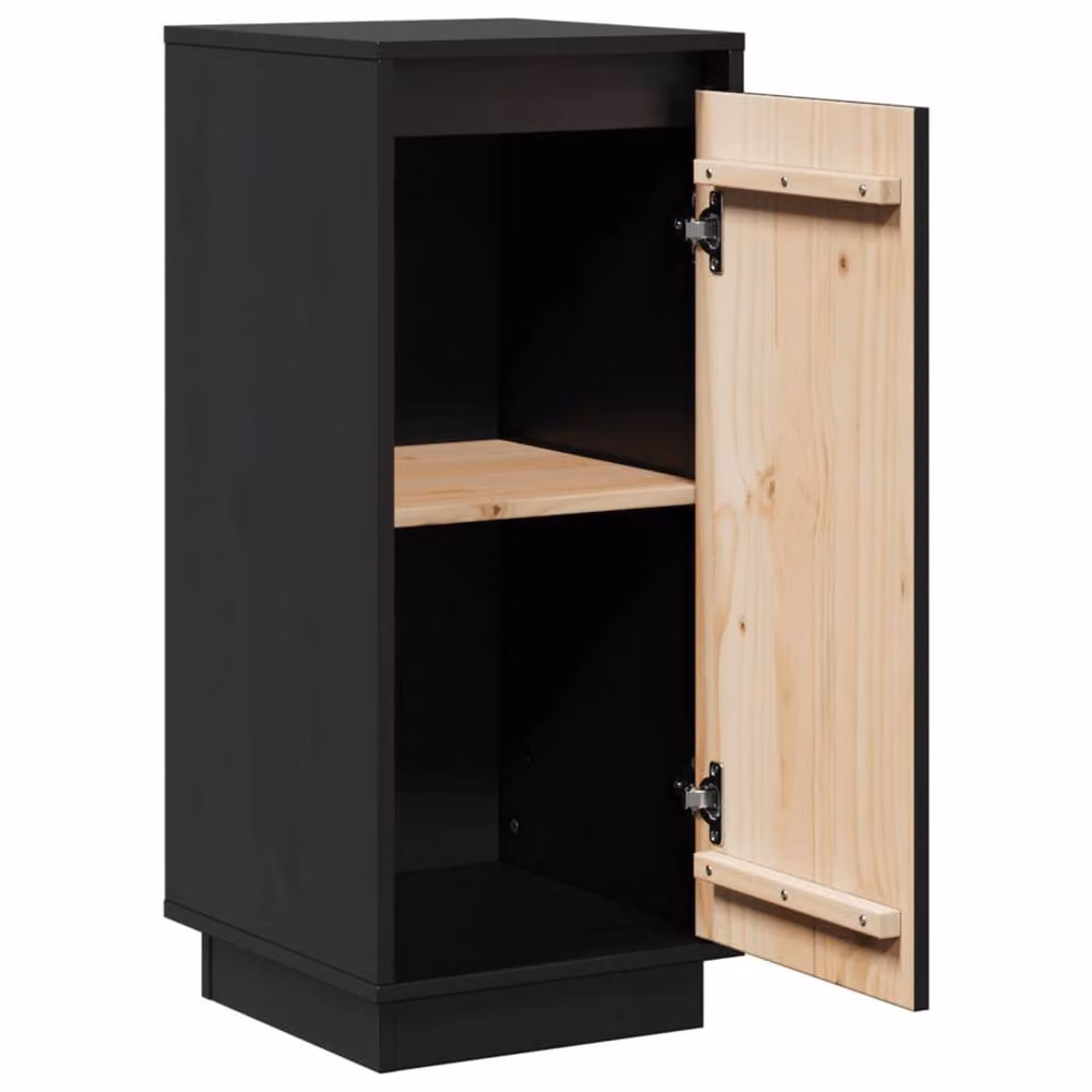 Berkfield Home Set of 2 Black Solid Wood Pine Sideboards, W/D/H: 31.5 x 34 x 75 cm – 4
