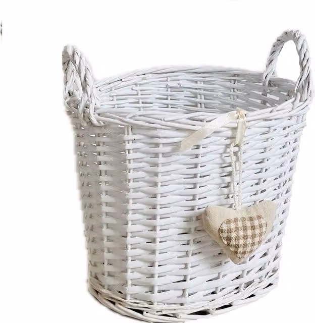 Topfurnishing Oval Deep Shabby Chic Basket in White, Diameter: 17 cm