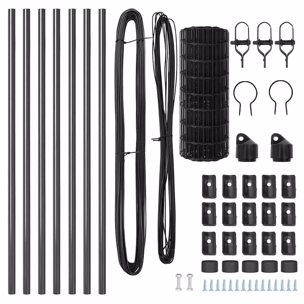 Berkfield Home Euro Fence with 7 Posts, Grey Galvanised Steel, 0.8 x 10 m – 5