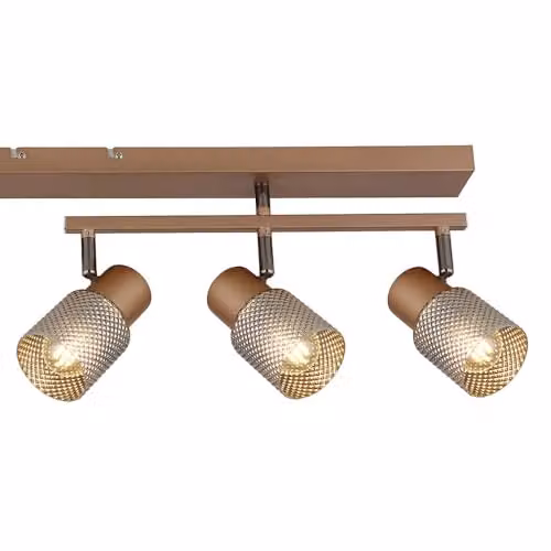 Globo Lighting Coffee Adjustable Ceiling Spotlight Bar for Living Rooms with 6 E14 Bulbs, Black or Chrome, L 70 cm – 2