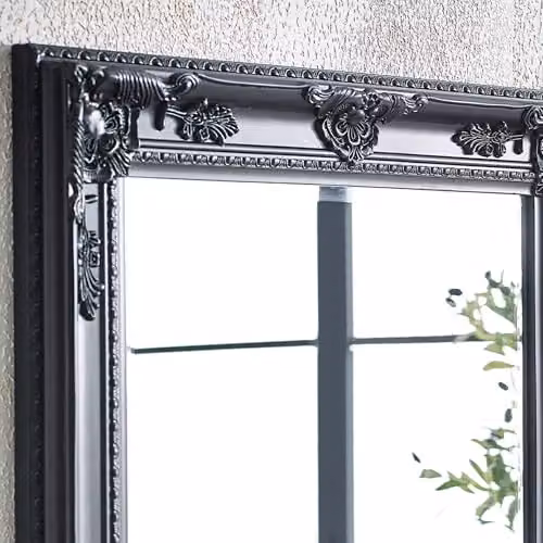 Julian Bowen Palais Full Length Mirror in Black, Antique Leaner or Wall Mounted, H 170 cm x W 70 cm – 5