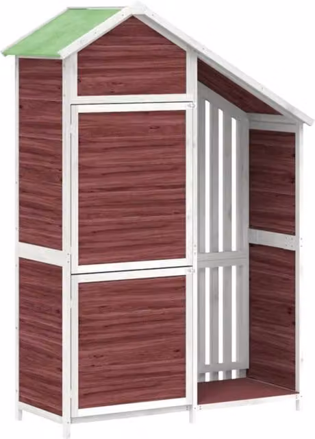 Berkfield Home Garden Tool Shed in Brown Solid Wood Pine, W/D/H: 120 x 53.5 x 170 cm