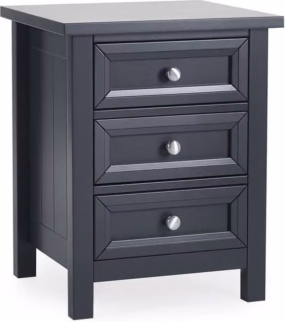 Cheshire Premium Solace 3 Drawer Anthracite Bedside Unit in Grey