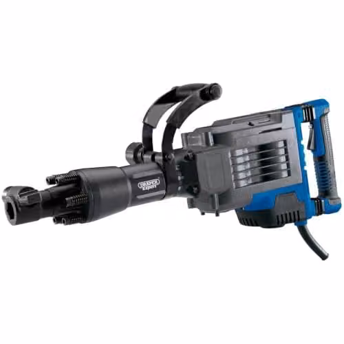 Draper Expert 1700W Hex Breaker Blue Corded Demolition Chisel with Auxiliary Side Handle 56411